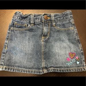 Girls OshKosh Denim Skirt Hearts